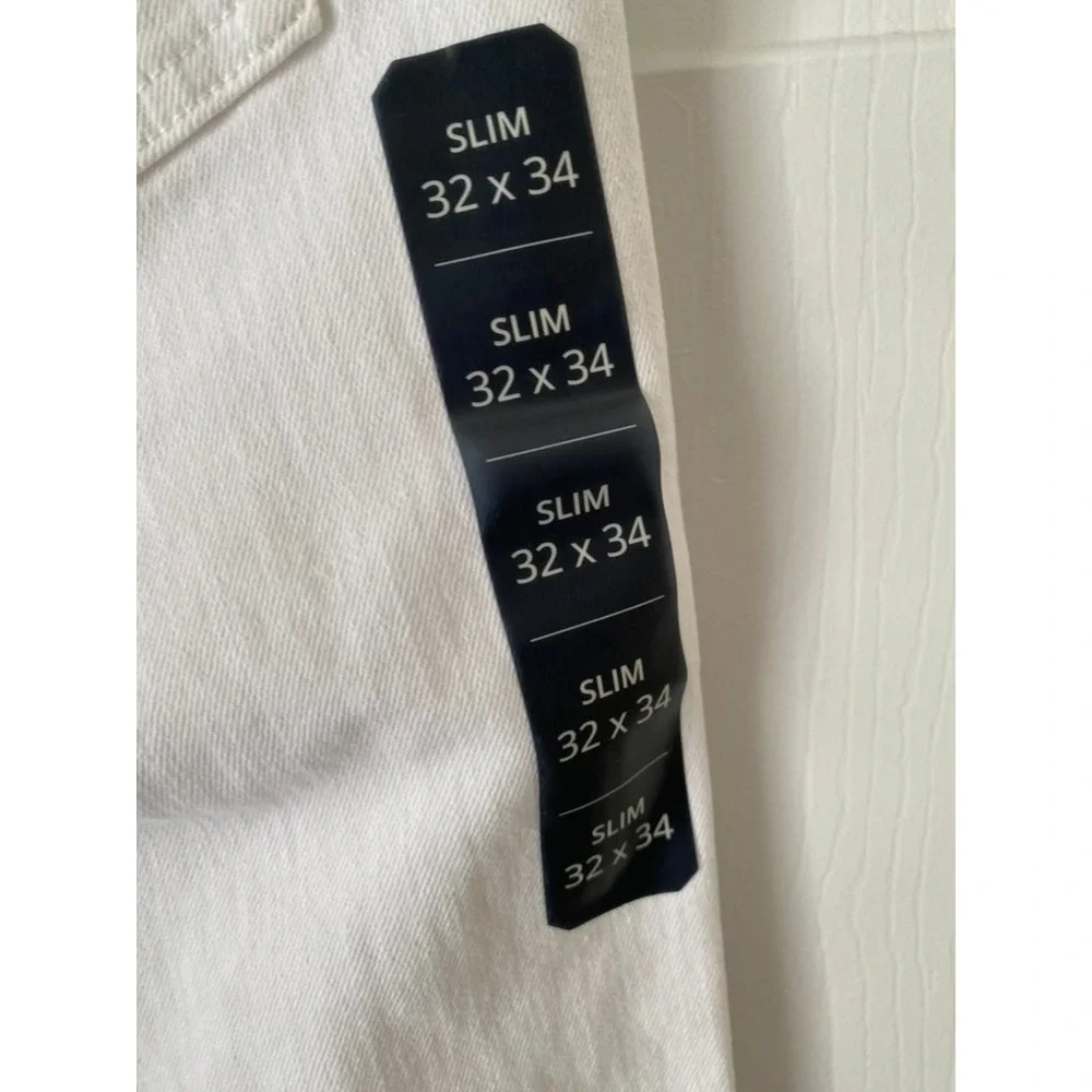 J. Crew Factory Slim Fit‎ Flex White Denim Jeans Mens 32 x 34 AY186 Coastal Prep